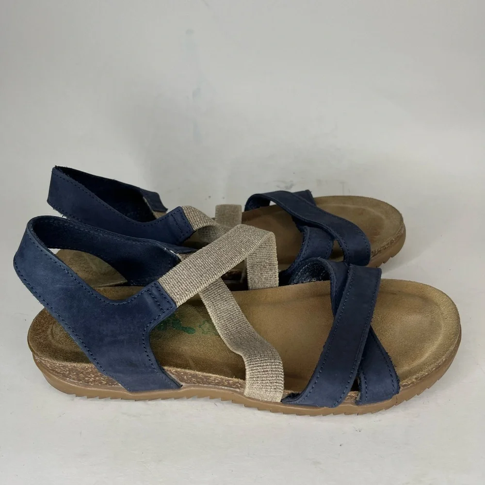 bionatura sandals Women Size 39 US 8 Blue/tan Leather/textile Upper - Picture 1 of 15